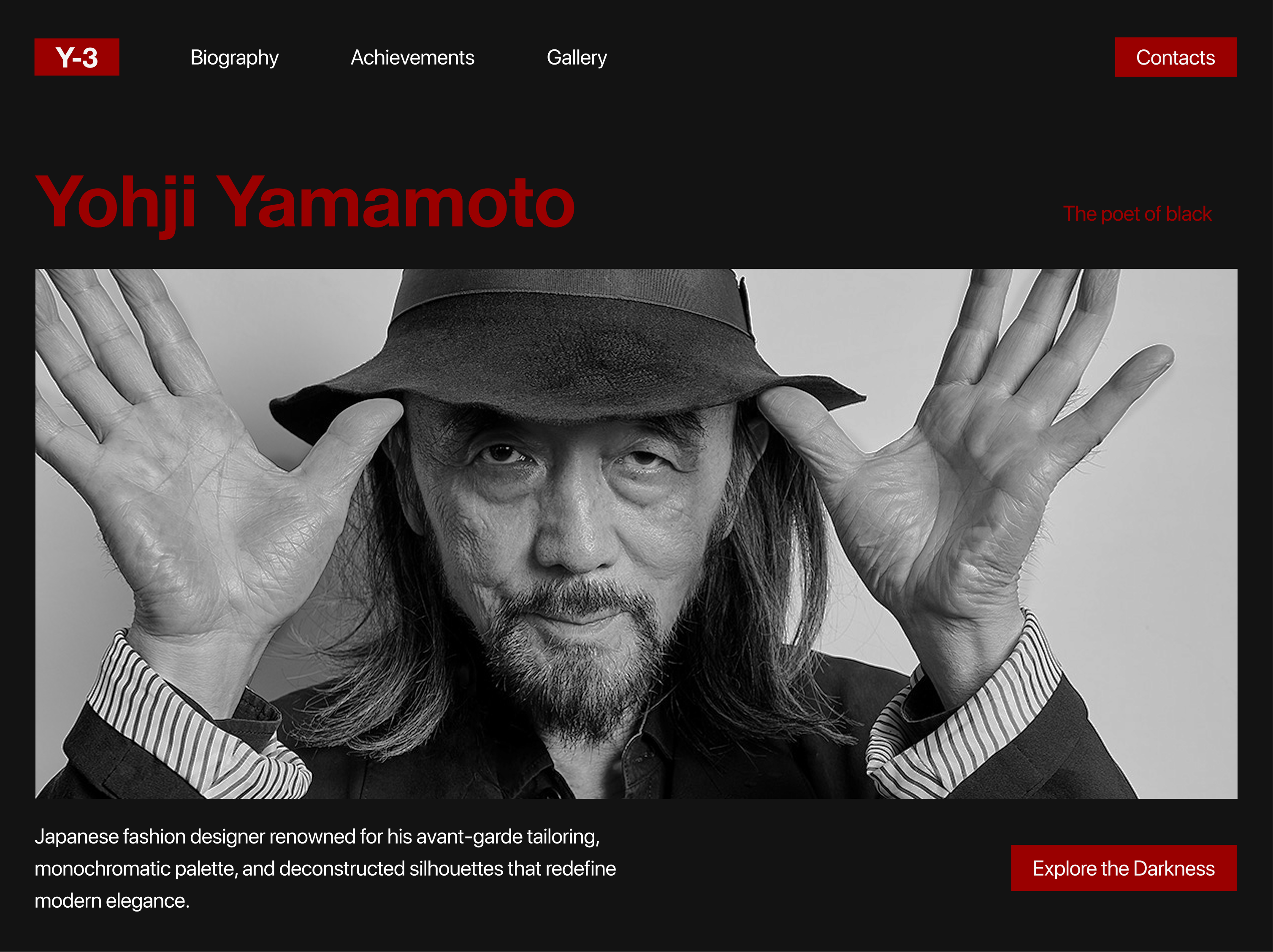 Лендинг Yohji Yamamoto